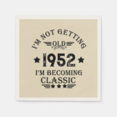 7パーソナライズされたヴィンテージ70歳の誕生日パーティー スタンダードカクテルナプキン (正面)