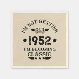 7パーソナライズされたヴィンテージ70歳の誕生日パーティー スタンダードカクテルナプキン