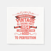 7パーソナライズされたヴィンテージ70歳の誕生日パーティー スタンダードカクテルナプキン (正面)