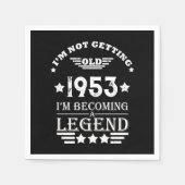 7パーソナライズされたヴィンテージ70歳の誕生日パーティー スタンダードカクテルナプキン (正面)