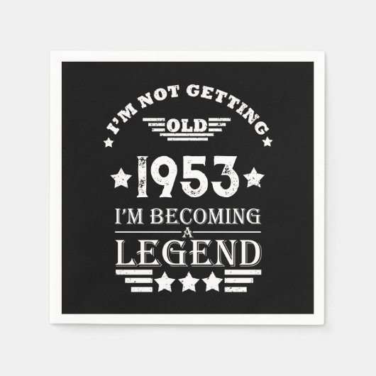 7パーソナライズされたヴィンテージ70歳の誕生日パーティー スタンダードカクテルナプキン (正面)