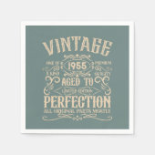 7パーソナライズされたヴィンテージ70歳の誕生日パーティー スタンダードカクテルナプキン (正面)