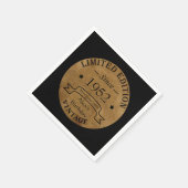 7パーソナライズされたヴィンテージ70歳の誕生日パーティー スタンダードカクテルナプキン (角)