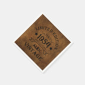 7パーソナライズされたヴィンテージ70歳の誕生日パーティー スタンダードカクテルナプキン (角)