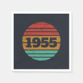 7パーソナライズされたヴィンテージ70歳の誕生日パーティー スタンダードカクテルナプキン (正面)