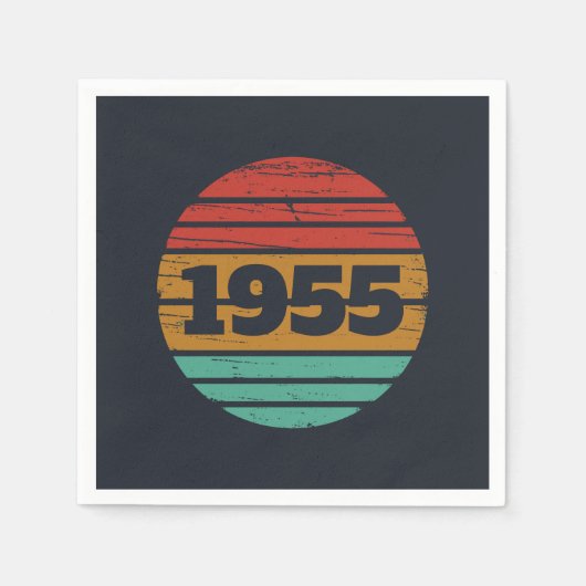 7パーソナライズされたヴィンテージ70歳の誕生日パーティー スタンダードカクテルナプキン (正面)