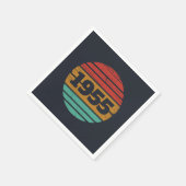 7パーソナライズされたヴィンテージ70歳の誕生日パーティー スタンダードカクテルナプキン (角)