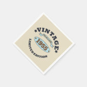 7パーソナライズされたヴィンテージ70歳の誕生日パーティー スタンダードカクテルナプキン (角)