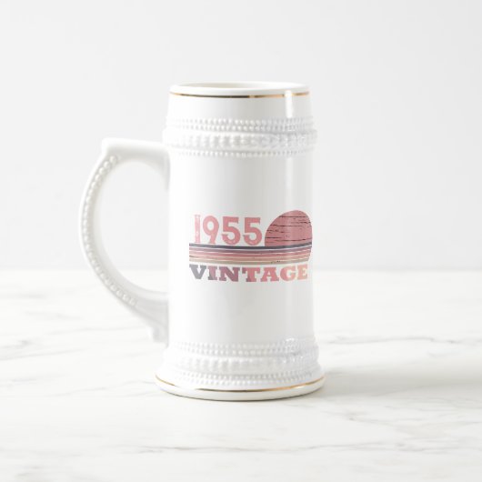 7パーソナライズされたヴィンテージ70歳の誕生日パーティー ビールジョッキ (左)