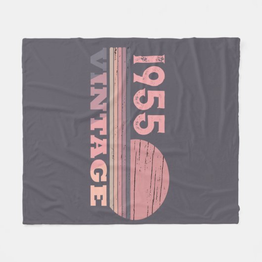 7パーソナライズされたヴィンテージ70歳の誕生日パーティー フリースブランケット (正面(横))