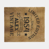 7パーソナライズされたヴィンテージ70歳の誕生日パーティー フリースブランケット (正面(横))