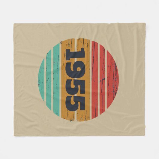 7パーソナライズされたヴィンテージ70歳の誕生日パーティー フリースブランケット (正面(横))