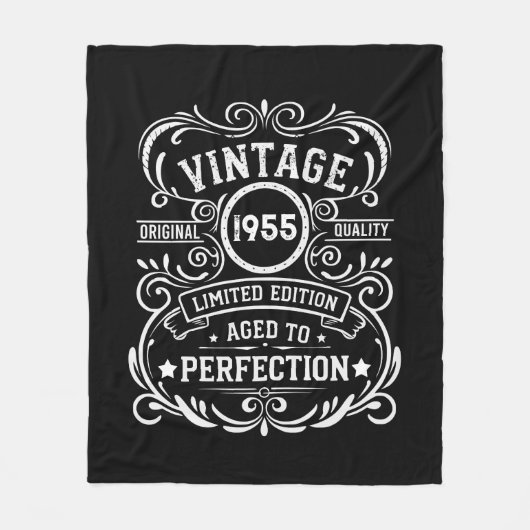 7パーソナライズされたヴィンテージ70歳の誕生日パーティー フリースブランケット (正面)