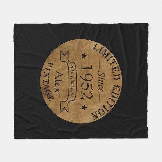 7パーソナライズされたヴィンテージ70歳の誕生日パーティー フリースブランケット (正面(横))