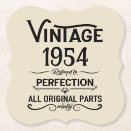 7パーソナライズされたヴィンテージ70歳の誕生日パーティー ペーパーコースター