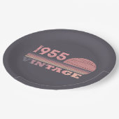 7パーソナライズされたヴィンテージ70歳の誕生日パーティー ペーパープレート (アングル)