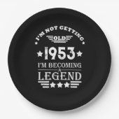 7パーソナライズされたヴィンテージ70歳の誕生日パーティー ペーパープレート (正面)