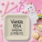 7パーソナライズされたヴィンテージ70歳の誕生日パーティー ペーパープレート (パーティー)