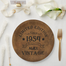 7パーソナライズされたヴィンテージ70歳の誕生日パーティー ペーパープレート