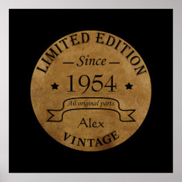 7パーソナライズされたヴィンテージ70歳の誕生日パーティー ポスター