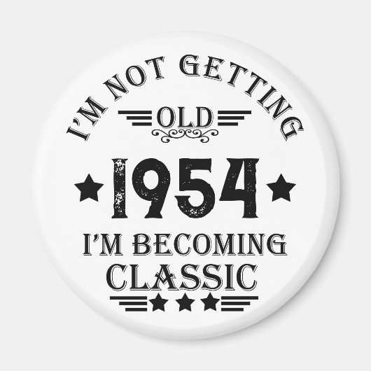 7パーソナライズされたヴィンテージ70歳の誕生日パーティー マグネット (正面)