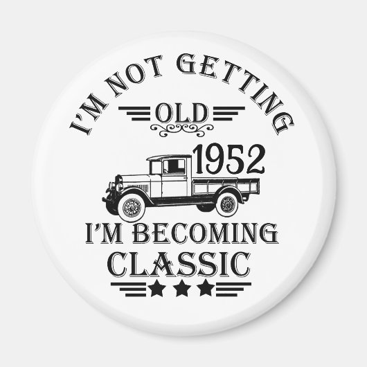 7パーソナライズされたヴィンテージ70歳の誕生日パーティー マグネット (正面)