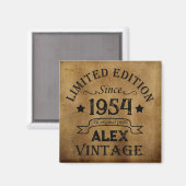 7パーソナライズされたヴィンテージ70歳の誕生日パーティー マグネット (正面/裏面)