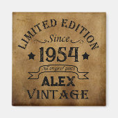 7パーソナライズされたヴィンテージ70歳の誕生日パーティー マグネット (正面)