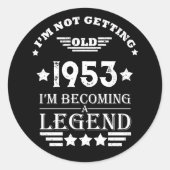 7パーソナライズされたヴィンテージ70歳の誕生日パーティー ラウンドシール (正面)