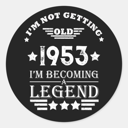 7パーソナライズされたヴィンテージ70歳の誕生日パーティー ラウンドシール (正面)