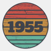 7パーソナライズされたヴィンテージ70歳の誕生日パーティー ラウンドシール (正面)