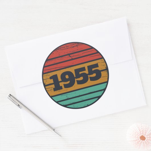 7パーソナライズされたヴィンテージ70歳の誕生日パーティー ラウンドシール (封筒)