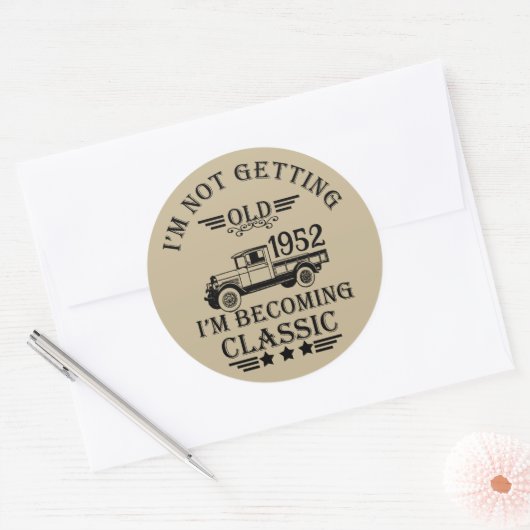 7パーソナライズされたヴィンテージ70歳の誕生日パーティー ラウンドシール (封筒)