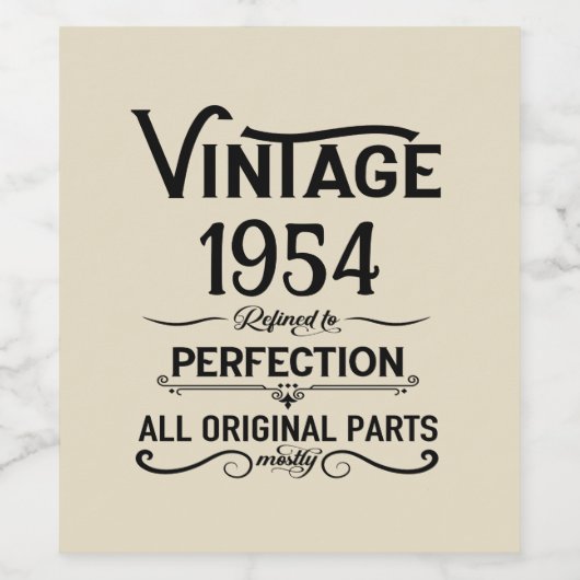 7パーソナライズされたヴィンテージ70歳の誕生日パーティー ワインラベル (シングルラベル)