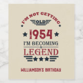 7パーソナライズされたヴィンテージ70歳の誕生日パーティー ワインラベル (シングルラベル)