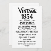 7パーソナライズされたヴィンテージ70歳の誕生日パーティー 招待状 (正面/裏面)