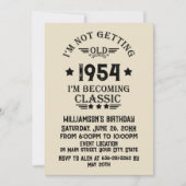 7パーソナライズされたヴィンテージ70歳の誕生日パーティー 招待状 (正面)