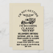 7パーソナライズされたヴィンテージ70歳の誕生日パーティー 招待状 (正面/裏面)