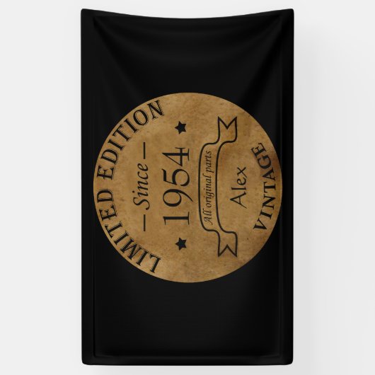 7パーソナライズされたヴィンテージ70歳の誕生日パーティー 横断幕 (縦)