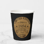 7パーソナライズされたヴィンテージ70歳の誕生日パーティー 紙コップ (裏面)