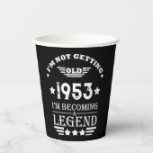 7パーソナライズされたヴィンテージ70歳の誕生日パーティー 紙コップ (正面)