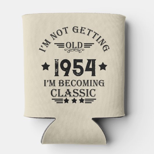 7パーソナライズされたヴィンテージ70歳の誕生日パーティー 缶クーラー (裏面)