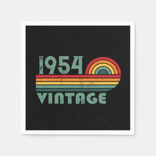 7パーソナライズされたヴィンテージ70歳 スタンダードカクテルナプキン (正面)