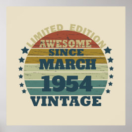 7パーソナライズされたヴィンテージ70歳 ポスター