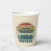 7パーソナライズされたヴィンテージ70歳 紙コップ (裏面)
