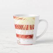 7パーソナライズされた月4日アメリカ国旗 カフェラテマグ (右)