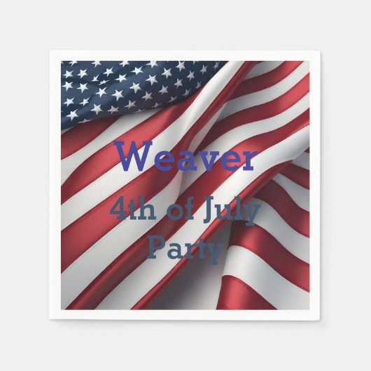 7パーソナライズされた月4日パーティー スタンダードカクテルナプキン (正面)