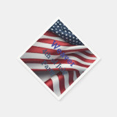 7パーソナライズされた月4日パーティー スタンダードカクテルナプキン (角)