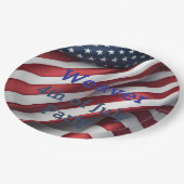 7パーソナライズされた月4日パーティー ペーパープレート (アングル)