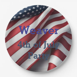 7パーソナライズされた月4日パーティー ペーパープレート
